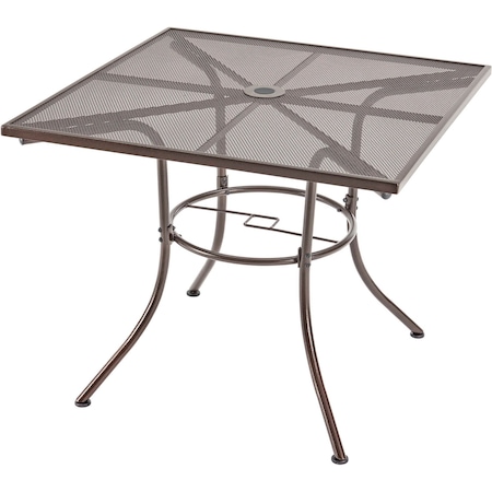 Global Industrial 36in Square Outdoor Table, Steel Mesh, Bronze 262079BZ